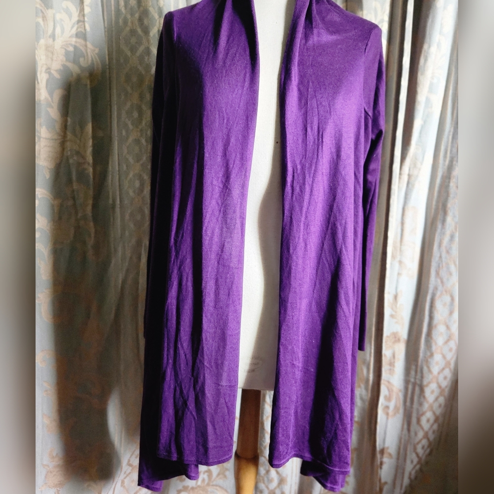 Bcbg maxazria Purple Cashmere Silk Draped Cardigan